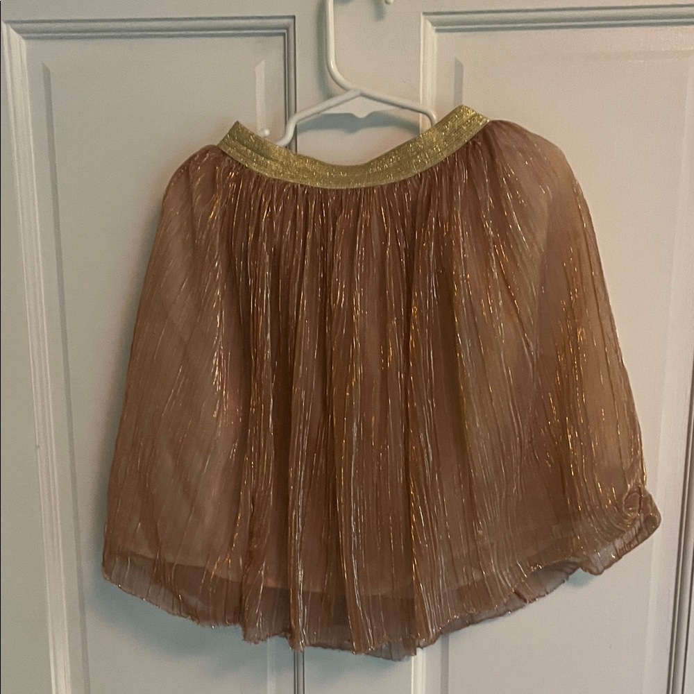 Wonder Nation Gold and Brown A-Line Skirt